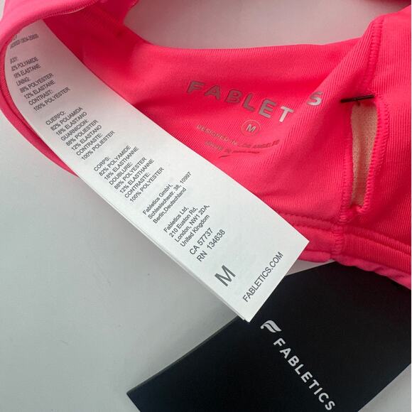 Fabletics Women's Pink Punch Neon Scoop Swim Top Size M - Picture 6 of 8